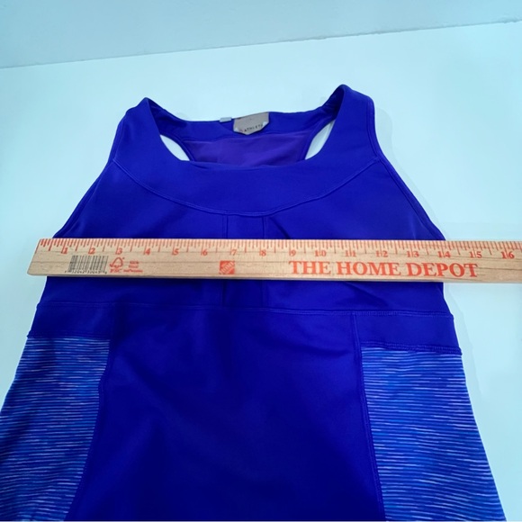 Athleta Tank Top Womens Tall Small Blue Purple Space Dye Racerback Shelf Bra Gym - Picture 9 of 10
